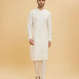 Twamev Mandarin Collar Sequinned Kurta with Churidar And Nehru Jacket-image-46