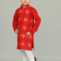 Cae Boys Floral Printed Regular Kurta with Pyjamas image 2