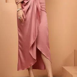 NEUDIS Satin Wrap Midi Skirt-image-57
