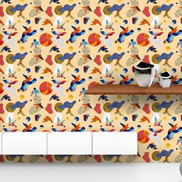 ArtzFolio Printed UV-Resistant Anti-Bacterial Watercolor Flying Birds Peel & Stick Wallpaper-image-44