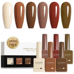 CANNI Set Of 6 Color Nail Gel Polish- 9 ml Each- Shade- 2326-19