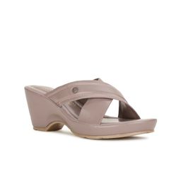 Bata Cross Strap Open Toe Comfort Heels-5