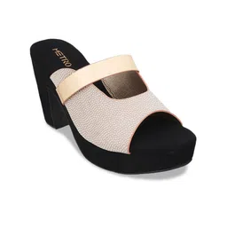Metro Beige Wedge Mules-47