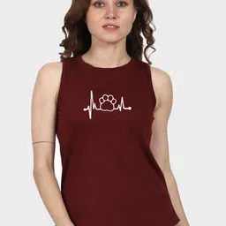 T-SHIRT TRUCK Typography Sleeveless Longline Cotton T-shirt-image-88