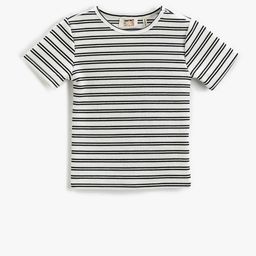 Koton Girls Striped Round Neck T-shirt-image-94