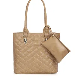 THE CLOWNFISH Women Brown Structured Shoulder Bag with Quilted-27