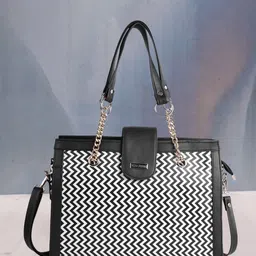 YOYOWING Geometric Printed Structured Shoulder Bag-43