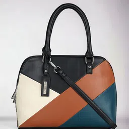 Toteteca Colourblocked Structured Handheld Bag-9