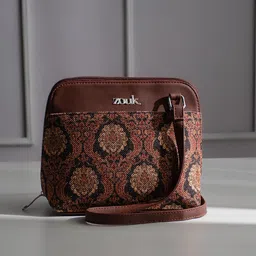 ZOUK Jodhpur Damask Ethnic Motifs Printed Structured Sling Bag image 1