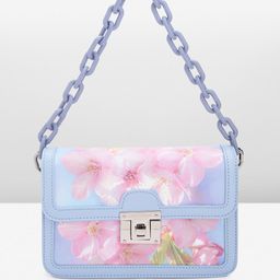 Lino Perros Floral Printed Structured Handheld Bag-image-57