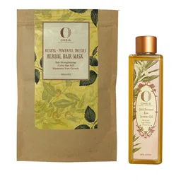 OHRIA AYURVEDA Set Of Keshya Herbal Hair Mask 150g & Cold Pressed Raw Sesame Oil 100ml-picture-7