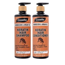 COZELLA Paraben Free Moroccon Argan Oil Keratin Hair Conditioner & Shampoo - 500 ml Each-27