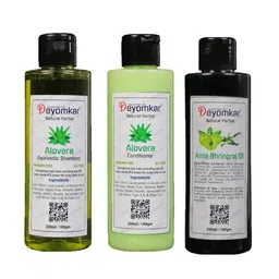 Deyomkar Set of 3 Aloevera Shampoo Conditioner &  Amla-Bhrinjaj Oil-5