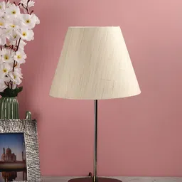BTR CRAFTS Cream & Black 2 Pieces Textured Frustum Table Lamp With Adjustable Cord-57