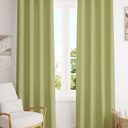 HOMEMONDE Green Set of 2 Black Out Long Door Curtain-6