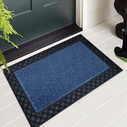 LUXEHOME INTERNATION Blue & Black Arrow Textured Rubber Coir Anti Slip Doormat-10