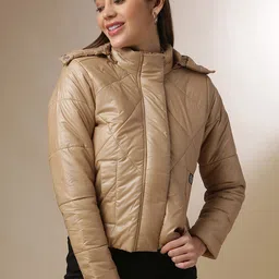 Campus Sutra Hooded Windcheater Crop Puffer Jacket-picture-49