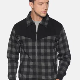Campus Sutra Checked Windcheater Cotton Bomber Jacket-picture-55