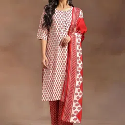Libas Floral Printed Kurta & Trousers With Dupatta-18