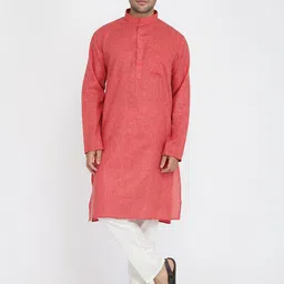 ROYAL KURTA Mandarin Collar Regular Pure Cotton Kurta With Pyjamas-image-49