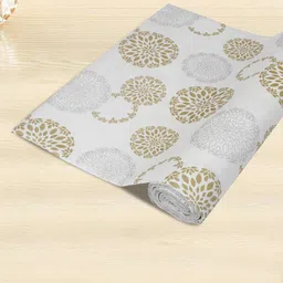 Kuber Industries White & Brown Printed Shelf Liner-5