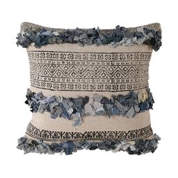 Art Avenue Beige & Black Ethnic Motifs Embroidered Cotton Square Cushion Cover-53