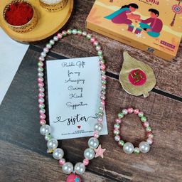 EL REGALO Girls Set of 2 Rakhi Gift Jewellery Set-image-41