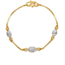 BHIMA Kids 22K 916 BIS Hallmark Gold Rhodium Oval Ball Bracelet-image-45