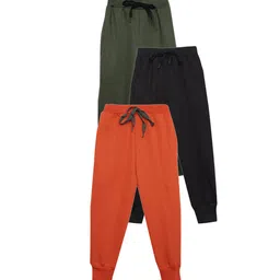 mack jonney VIMAL JONNEY Kids Pack Of 3 Mid-Rise Cotton Fleece Joggers-picture-22