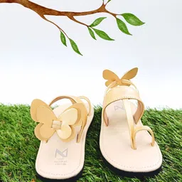 THE MADRAS TRUNK Girls Butterfly Detail Leather One Toe Flats-picture-42