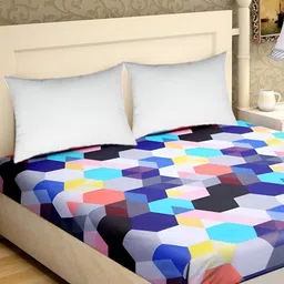 Supreme Home Collective Blue Floral 144 TC Queen Bedsheet-image-84