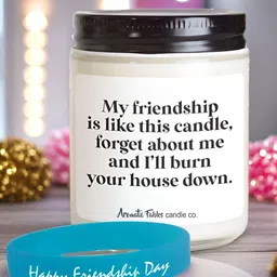 Aromatic Fables White & Blue Friendship Band With Scented Candle Home Gift Set-picture-55