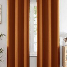 HOMEMONDE Mustard Set of 2 Black Out Door Curtain-image-68