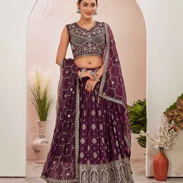 Chandbaali Embellished Beads & Stones Ready To Wear Lehenga & Blouse With Dupatta-picture-10