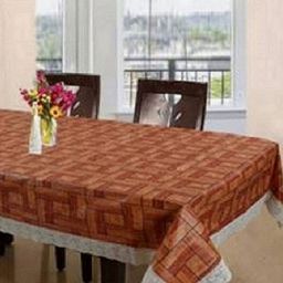 TANLOOMS Orange & White Geometric Printed Waterproof 8-Seater Table Cover-24