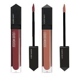 LOVE EARTH Liquid Mousse 2Pcs Lipstick - 6ml Each - Irish Coffee-Espresso Martin-2