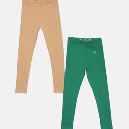 TWIN BIRDS Girls Pack Of 2 Solid Pure Cotton Ankle-Length Leggings-picture-31