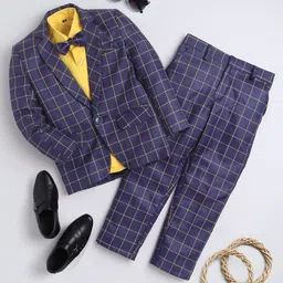 BAESD Boys Checked Singel-Breasted Three-Piece Formal Suit-image-26