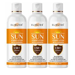 ELIBLISS Set Of 3 Sunscreen Lotion SPF 50 PA+++ With Vitamin C - 100ml Each-17