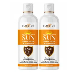 ELIBLISS Set Of 2 Sunscreen Lotion SPF 50 PA+++ With Vitamin C - 100ml Each-11