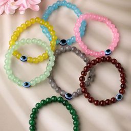 Anouk Set Of 7 Evil Eye Crystals Beaded Elasticated Bracelets-image-50