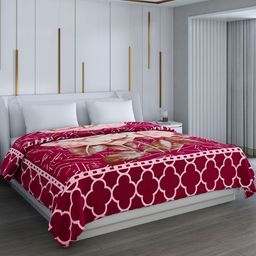 Monte Carlo Pink & Brown Heavy Winter 1000 GSM Double Bed Blanket-image-13