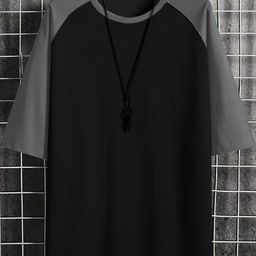 Genzy Men Drop-Shoulder Sleeves Raw Edge T-shirt-image-7