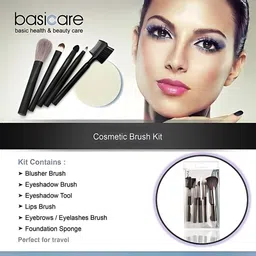 basicare Set Of 6 Beauty Blender With Makeup Brush Set image 4