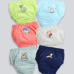 MooNKids Kids Pack Of 6 Printed Pure Cotton Basic Bloomers R1-MK_Bloomer_62-17