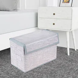 Kuber Industries GreyRegularStorage Box with Handle-35