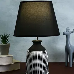 TAYHAA Black and White Ceramic Contemporary Frusturical Shaped Table Lamp-image-53
