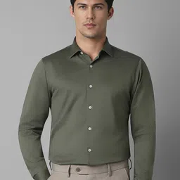 Louis Philippe Men Spread Collar Solid Cotton Slim Fit Formal Shirt-picture-30