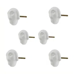 Indianshelf 6-Pcs White Printed Ceramic Knobs-35