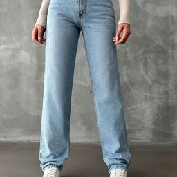 DressBerry Women Comfort Straight Fit High-Rise Light Fade Acid Wash Stretchable Jeans-image-97
